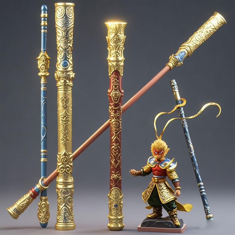 定制30cm發光金箍棒兒童新奇玩具如意金箍棒游戲動漫塑膠玩具